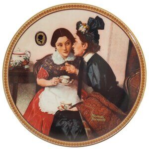 Vintage Norman Rockwell Collector Plate "Gossiping in the Alcove" 1983
